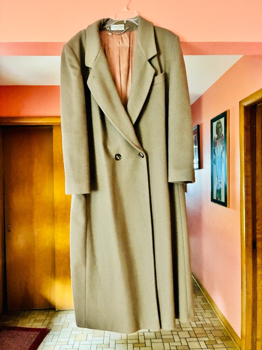 Ashley Scott 100% Wool Full Length Double Breasted Coat